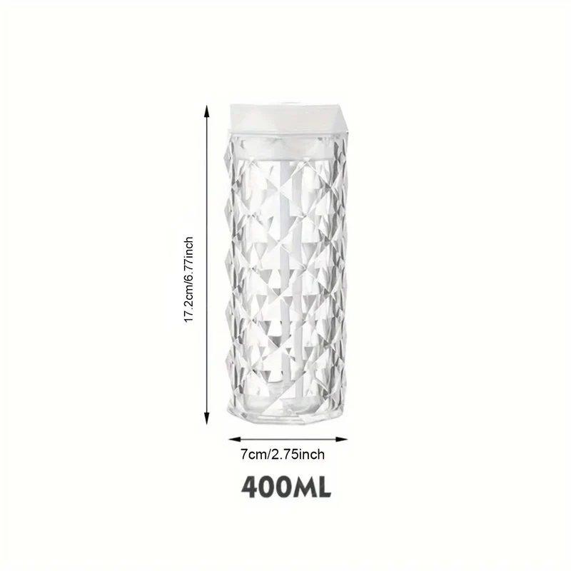 400ml Colorful USB Crystal Humidifier with Aromatherapy and Air Purification for Bedroom and Desktop