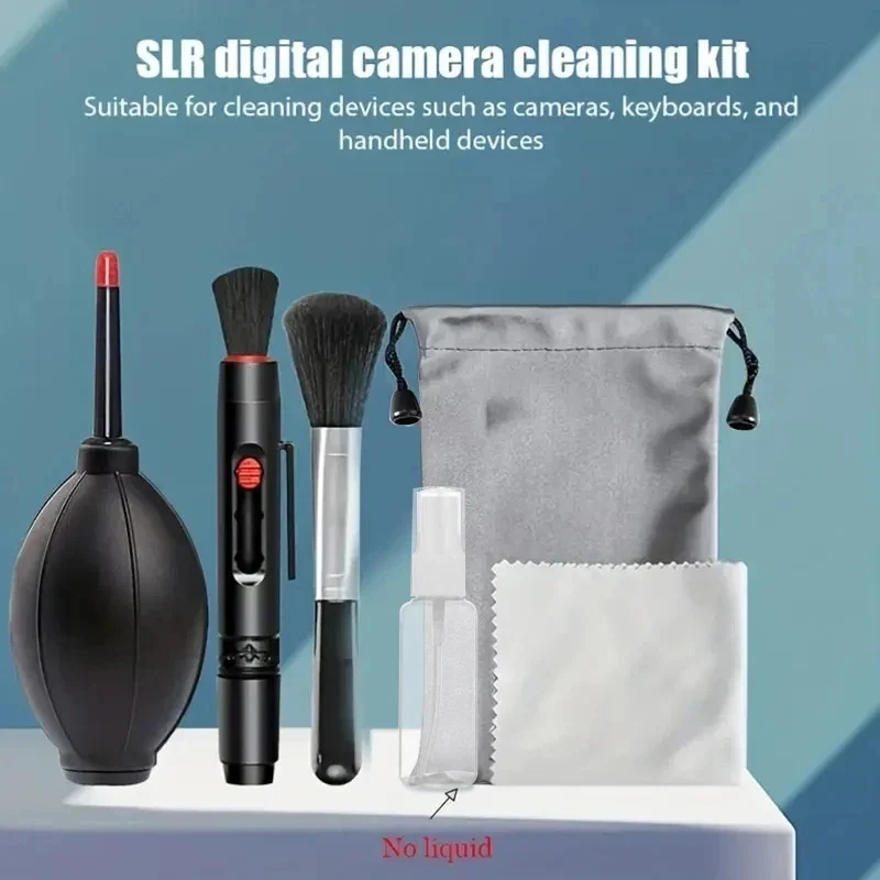 6-In-1 Digital Camera Cleaning Kit Professional Air Blower DSLR Lens Cloth Pen Brush Cleaning Tool For CCD Sensor Lens Keyboards