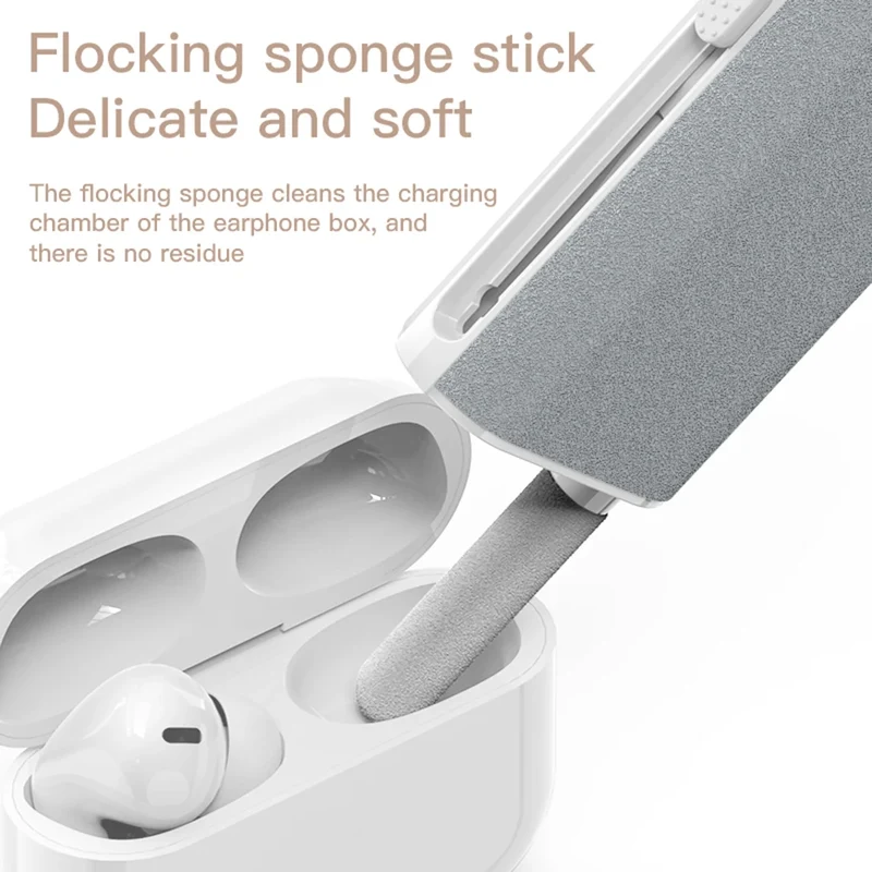 5 in 1 Phone Screen Cleaning Tools with Spray Port Portable Earphone Cleaning Pen Multifunctional Accessories for Airpods 3