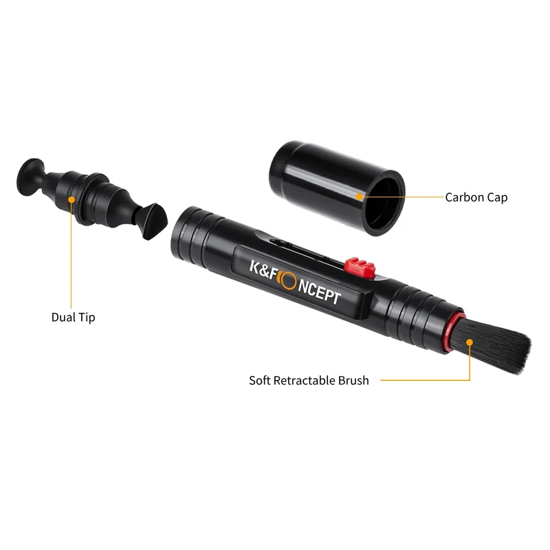 K&F Concept Lens Cleaning Pen with Retractable Soft Brush for DSLR Cameras and Sensitive Electronics Optics Cleaning Tool