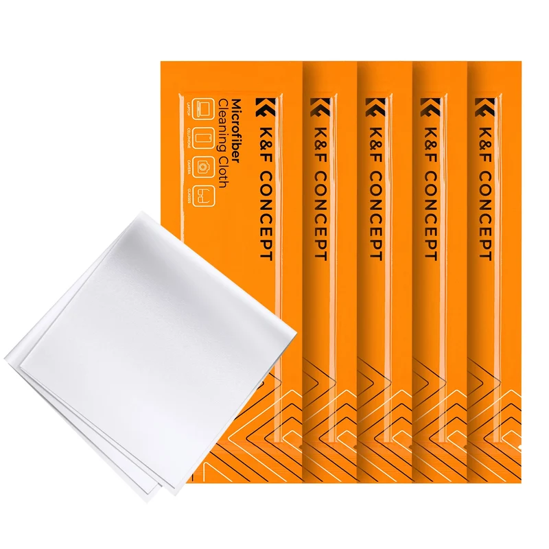 K&F Concept 5Pcs 15cmx15cm Lndividually Vacuum Wrapped Microfiber Cleaning Cloths For Camera Lens Glasses Phones LCD Screens