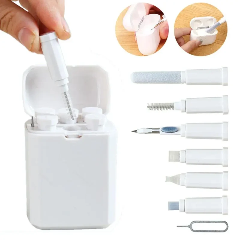 7-in-1 Headphone Cleaning Kit Dust Dirt Removal Cleaning Brush For Airpods Headset Mobile Phone Speaker Cleaning Tools