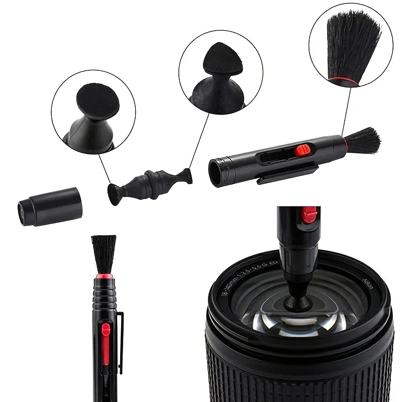 6-in-1 Camera Cleaning Kits Professional Air Blower DSLR Lens Cloth Pen Brush Cleaning Tool For CCD Sensor Lens Phone Keyboards