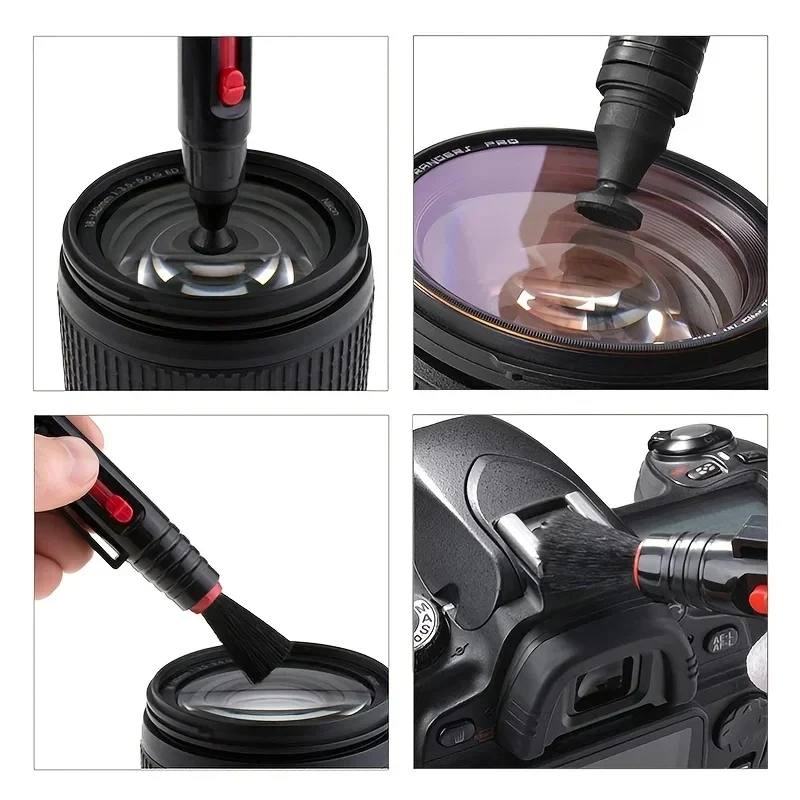 6-in-1 Camera Cleaning Kits Professional Air Blower DSLR Lens Cloth Pen Brush Cleaning Tool For CCD Sensor Lens Phone Keyboards