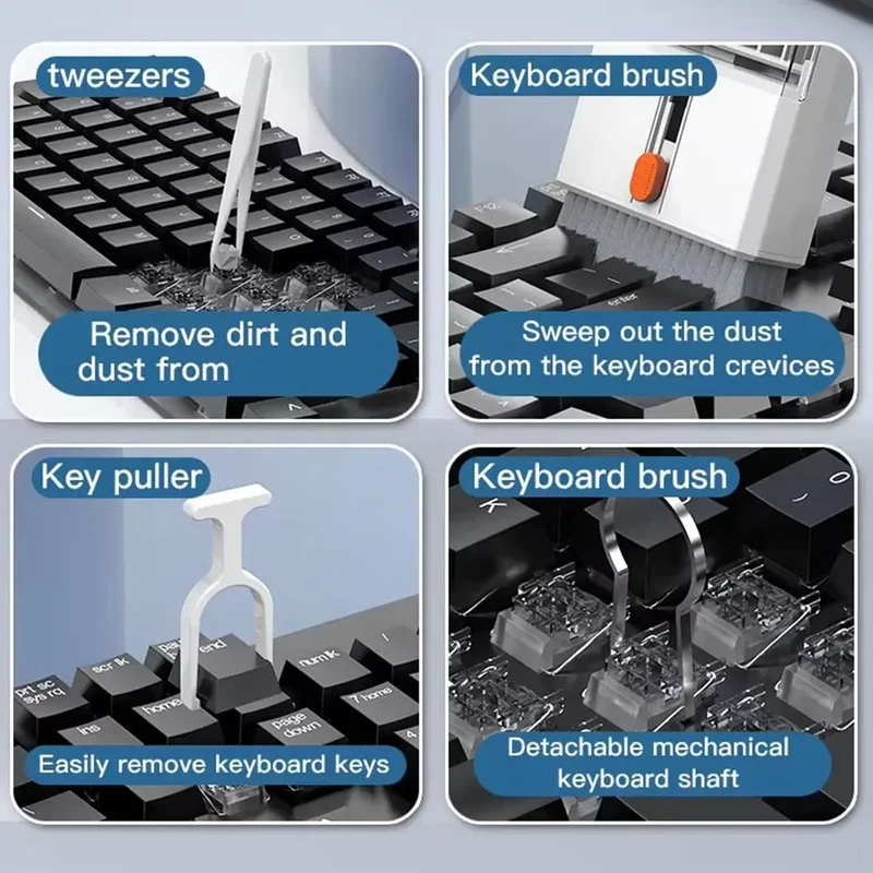 New 22-in-1 Multi-Functional Cleaning Kit 1 Step Deep Clean Set Keyboard Brush Earphone Screen Cleaner Electronics Accessories