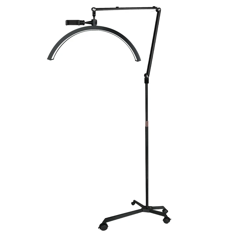 20inch Half Moon Light 36W 3200K-5600K Eyelash LED Floor Light Adjust Angle Eyelash Extension Lamp for Beauty Skincare Eyebrows