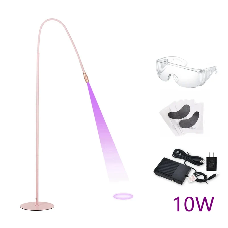 10W Lash UV Curing Lamp Floor with Foot Switch False Eyelash Extension Nail Dryer Grafting Glue Fast Curing Light