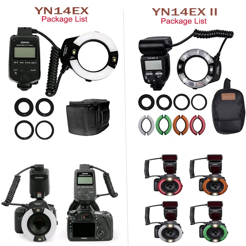 Yongnuo YN14EX II TTL Macro Ring Flash Speedlite Led Light for Canon Sony Camera Oral Cavity Teeth Ornaments Close-up Shooting