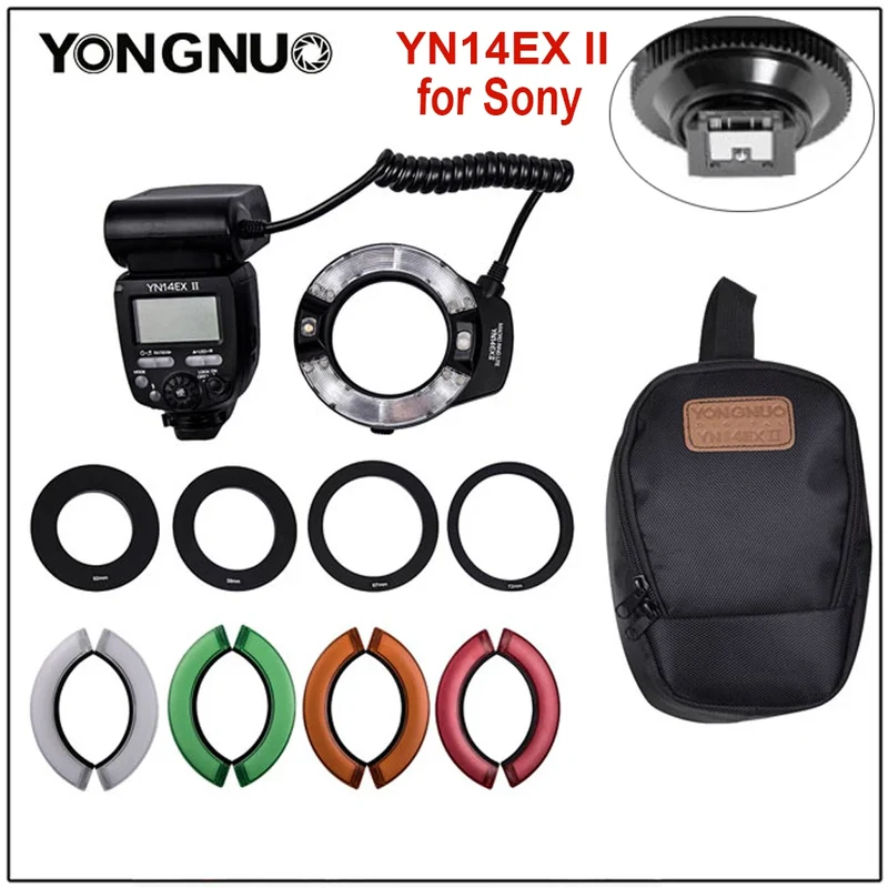 Yongnuo YN14EX II TTL Macro Ring Flash Speedlite Led Light for Canon Sony Camera Oral Cavity Teeth Ornaments Close-up Shooting