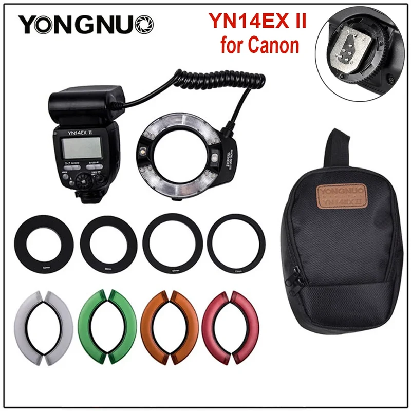 Yongnuo YN14EX II TTL Macro Ring Flash Speedlite Led Light for Canon Sony Camera Oral Cavity Teeth Ornaments Close-up Shooting