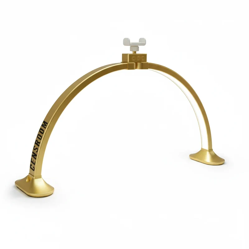 32inch Half Moon Light Gold for Nail Desk Fill Light Folded Arch Light for Nail Lamp with Phone Stand Manicure Handicraft Light