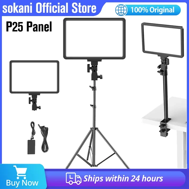 Sokani P25 & P25 kit LED Video Panel Light Studio Filling Light Lamp For Youtube Live Streaming Game Record Video Zoom Meetings