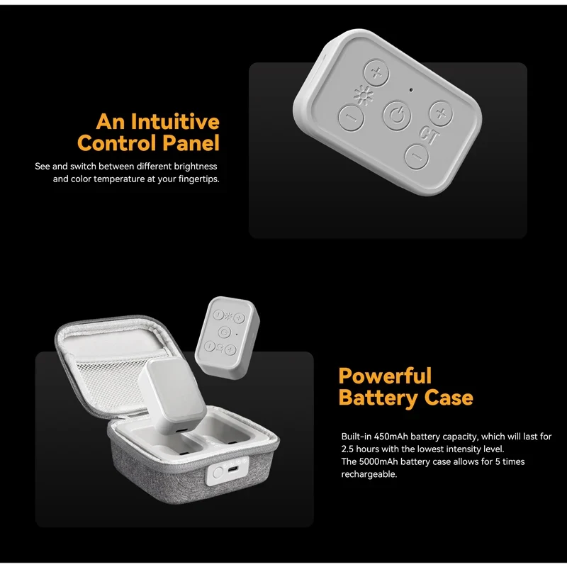 GBL01 Magnetic Mini Fill Light w/ Charging Box for DJI Osmo Mobile 6/SE/OM5, Zhiyun SMOOTH4/5/ Feiyu Handheld Gimbal Stabilizer