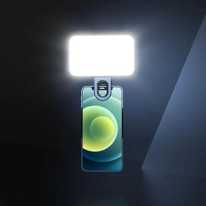 Portable LED Selfie Fill Light Rechargeable 3 Modes Adjustable Brightness Clip On For Phone Laptop Tablet Meeting Make Up Work