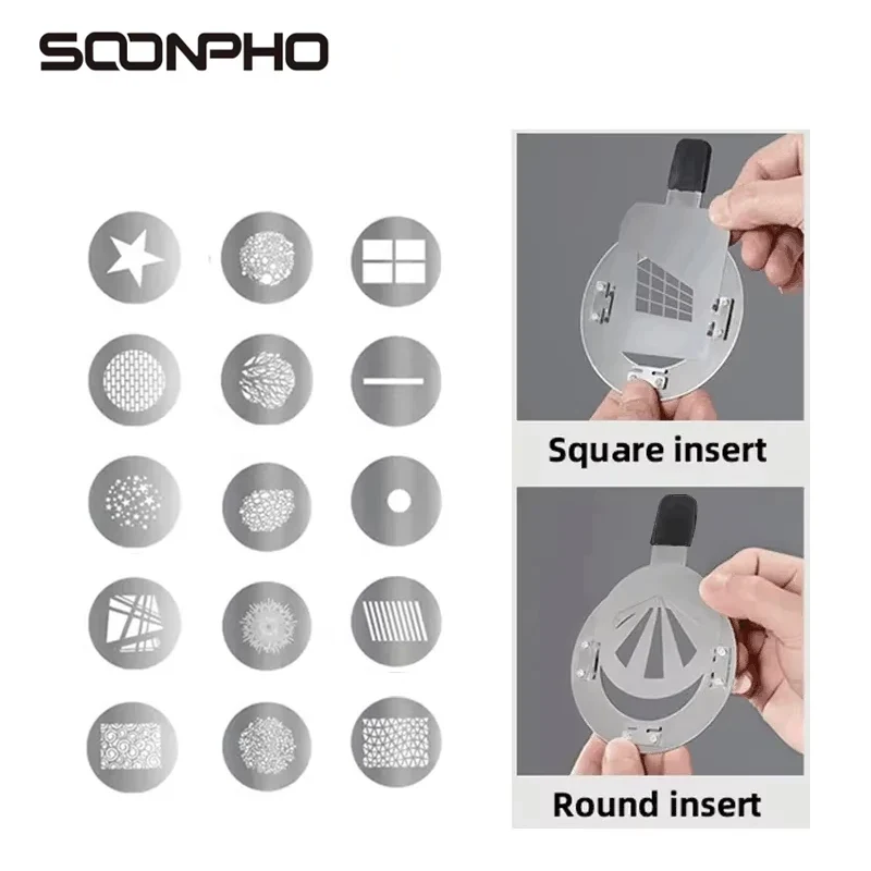 SOONPHO Conical Snoots Graphic Cards for OT1 OT1PRO Projection Film DIY Shape Insert Photography Background Match Godox Lights