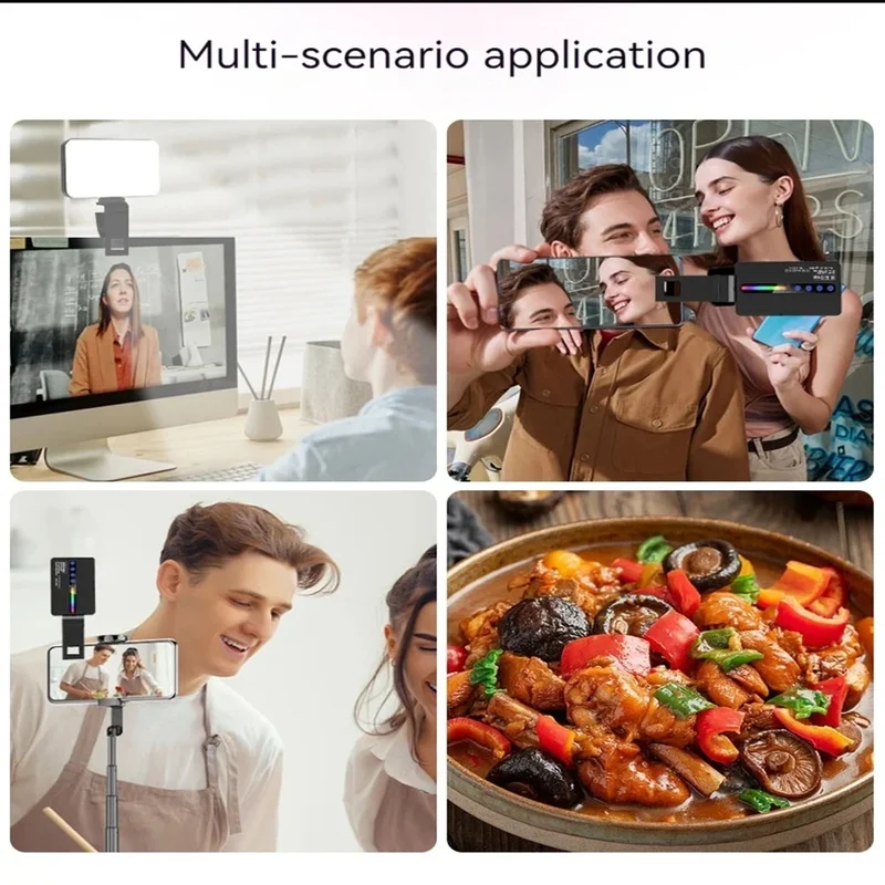 FANGTUOSI NEW RGB Video Light With Display Screen Mini Fill Camera Light Selfie Lighting Rechargeable Dimmable Hot shoe mouth