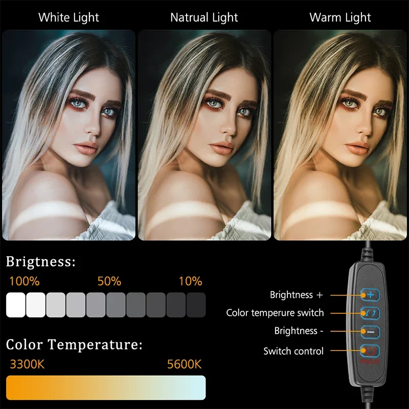Professional Video Photography LED light for Selfie Dimmable Video Fill Light for Photo Studio Live Fill Lamp With Tripod Stand