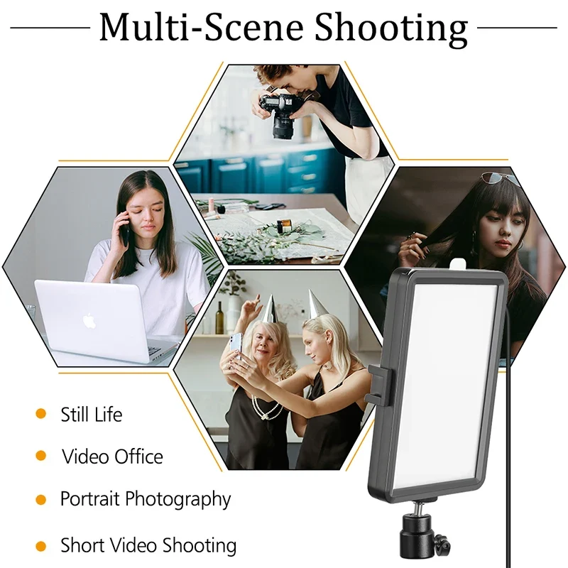 Professional Video Photography LED light for Selfie Dimmable Video Fill Light for Photo Studio Live Fill Lamp With Tripod Stand