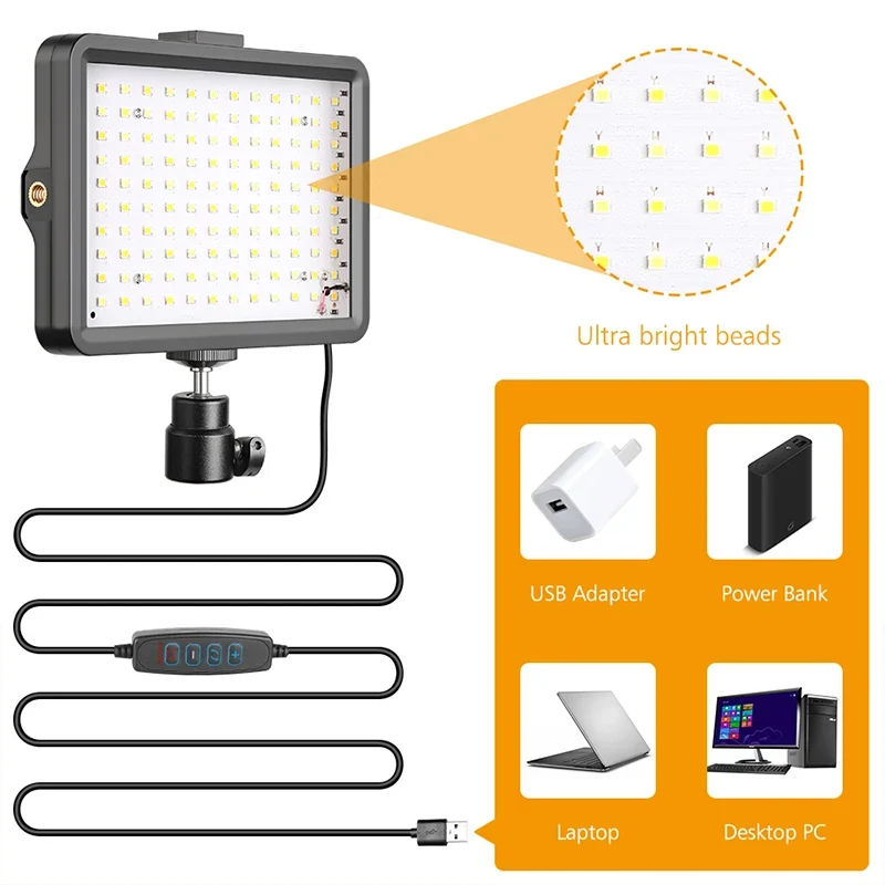 Professional Video Photography LED light for Selfie Dimmable Video Fill Light for Photo Studio Live Fill Lamp With Tripod Stand