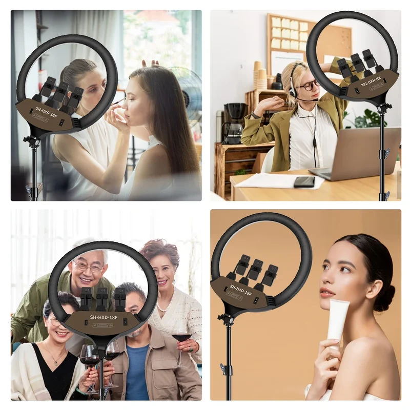 SH Ring Light 18inch Kit 36W 6500K Professional LED Control Stand Phone Holder Tube Bag for Tattoo Lash Extension Barber Light