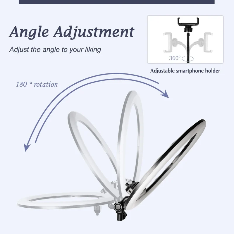 SH Ring Light 18inch Kit 36W 6500K Professional LED Control Stand Phone Holder Tube Bag for Tattoo Lash Extension Barber Light