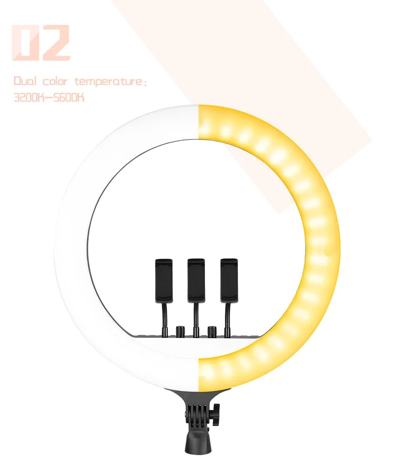 SH Ring Light 18inch Kit 36W 6500K Professional LED Control Stand Phone Holder Tube Bag for Tattoo Lash Extension Barber Light