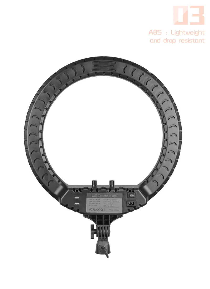 SH Ring Light 18inch Kit 36W 6500K Professional LED Control Stand Phone Holder Tube Bag for Tattoo Lash Extension Barber Light