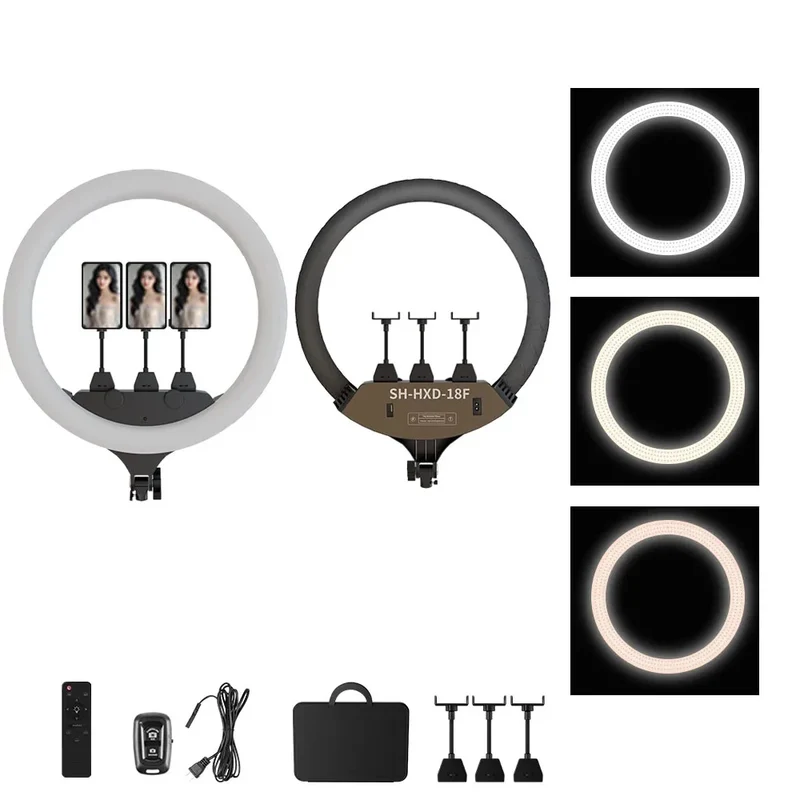 SH Ring Light 18inch Kit 36W 6500K Professional LED Control Stand Phone Holder Tube Bag for Tattoo Lash Extension Barber Light