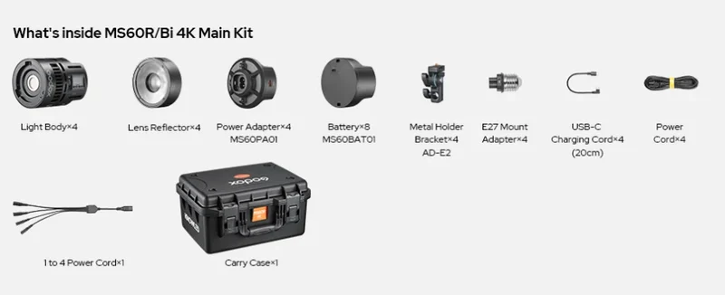 Godox MS60R RGB MS60Bi Bi-Color LED Light For Film, Broadcast & Video Production - KNOWLED Series