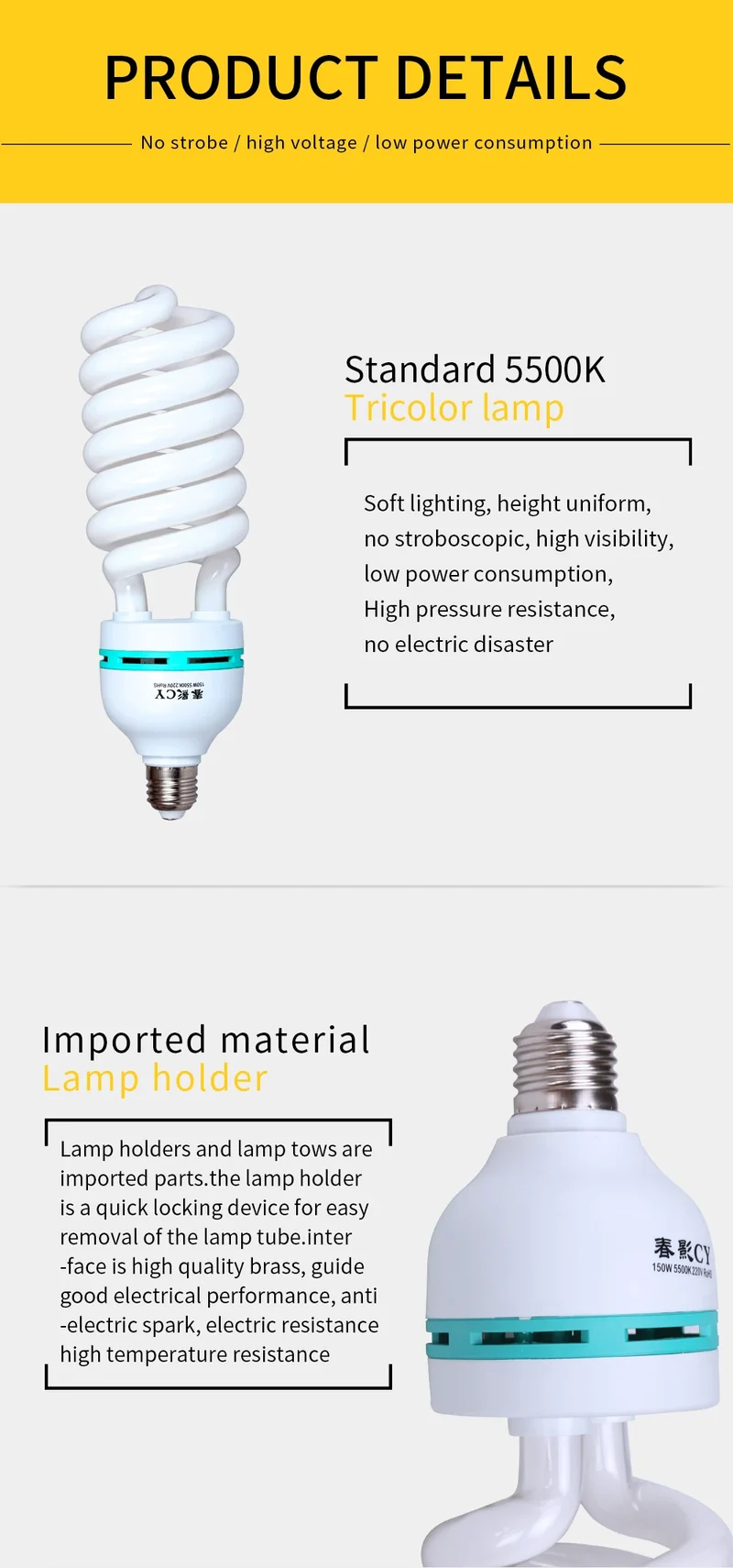 SH 135W LED Lighting Bulbs Photography Video Light Lamp Light Bulb Daylight E27 Socket For Softbox Photo Video Studio