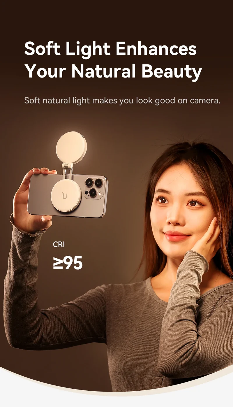 Ulanzi LM19 Bi-color MagSafe Light Phone Stand for iPhone 15 14 13 12 Mini Pro Pro Max for Vlog Live-streaming Photography