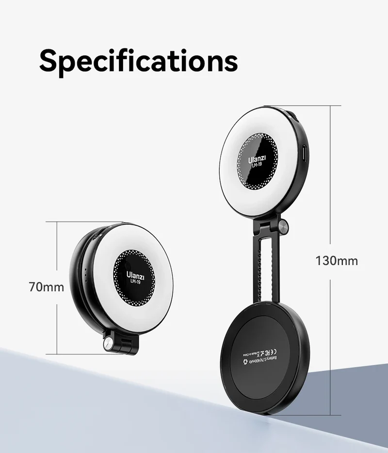 Ulanzi LM19 Bi-color MagSafe Light Phone Stand for iPhone 15 14 13 12 Mini Pro Pro Max for Vlog Live-streaming Photography