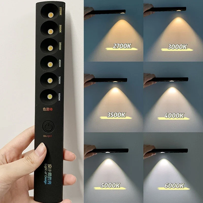 6 Modes Color Temperature Lamp Ick Rechargeable 2700KK6000K Photography Light Wand Lighting Motion Sensor Light Tester Tool A