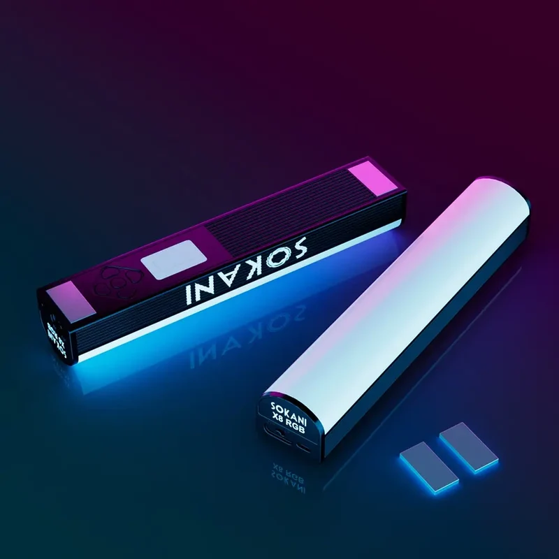 SOKANI X8 LED Photography Light Handheld RGB Light Tube Stick Video Soft Light APP Remote Control vs LUXCEO P200