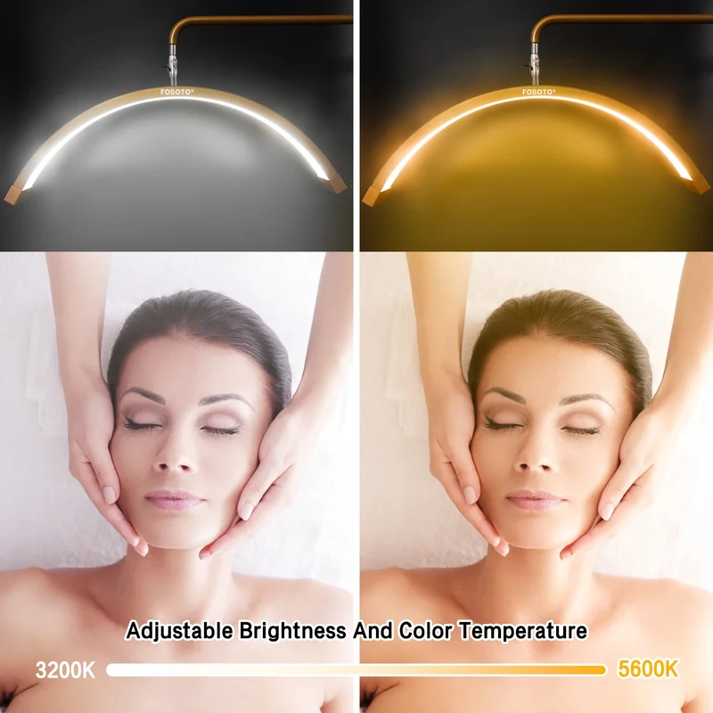 Fosoto Multiple Professional Half-Moon Light LED Lash Light Ring Light For Makeup Beauty Salon Eyebrow Tattoo photography Video