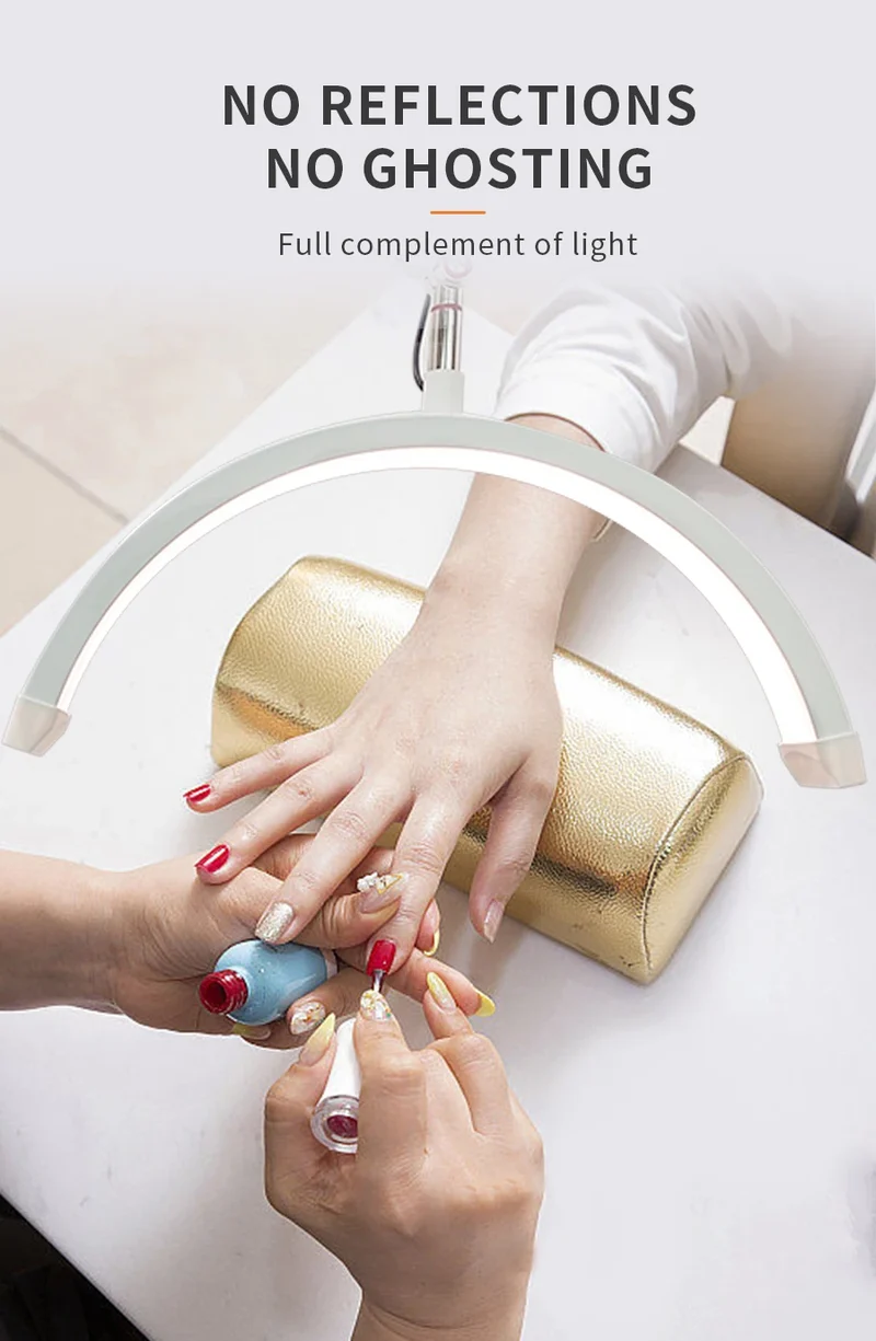 16 INCH LED Half Moon Lash Light Temperature 20W 3000K-6000K LED Ring Lamp for Beauty Facials Skincare Tattoo Eyebrows Filming