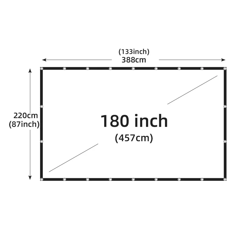 MIXITO Projection Curtain 16: 9 Ratio Hight-Density 60-200 Inch Foldable Anti-Crease Portable Movie Projector Screen