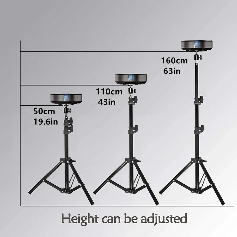 Xiaohui 50cm-160cm Universal Portable Bracket for HY300 Mini Projector Tripod Stand Mount Max load-bearing 3.3 pounds