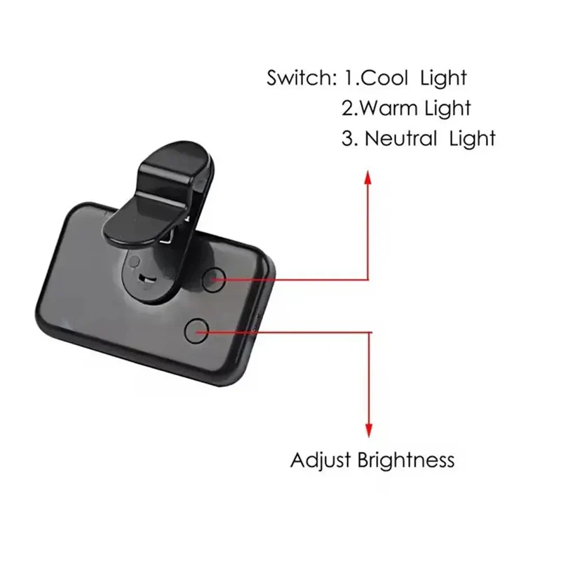 Portable Mini LED Selfie Fill Light 3 Modes Adjustable Brightness Rechargeable Clip On For Mobile Phone Laptops Live Video Light