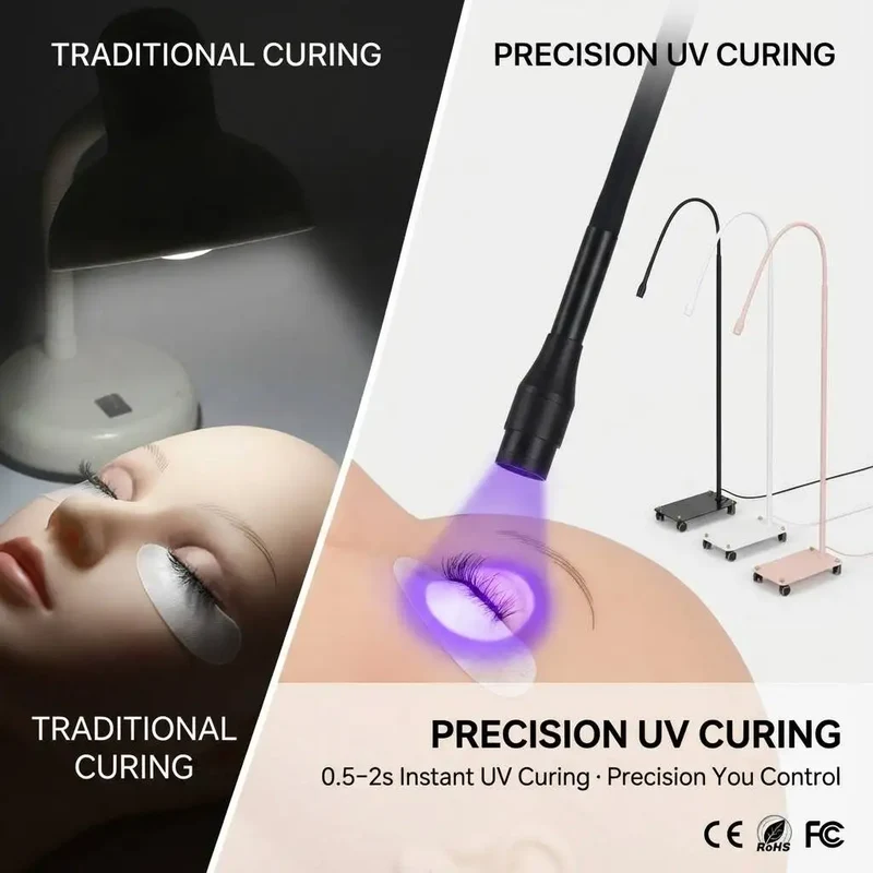 10W UV Lash Lamp Floor with Foot Switch False Eyelash Extension Nail Dryer Grafting Glue Fast Curing Light