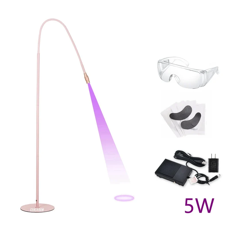 10W UV Lash Lamp Floor with Foot Switch False Eyelash Extension Nail Dryer Grafting Glue Fast Curing Light