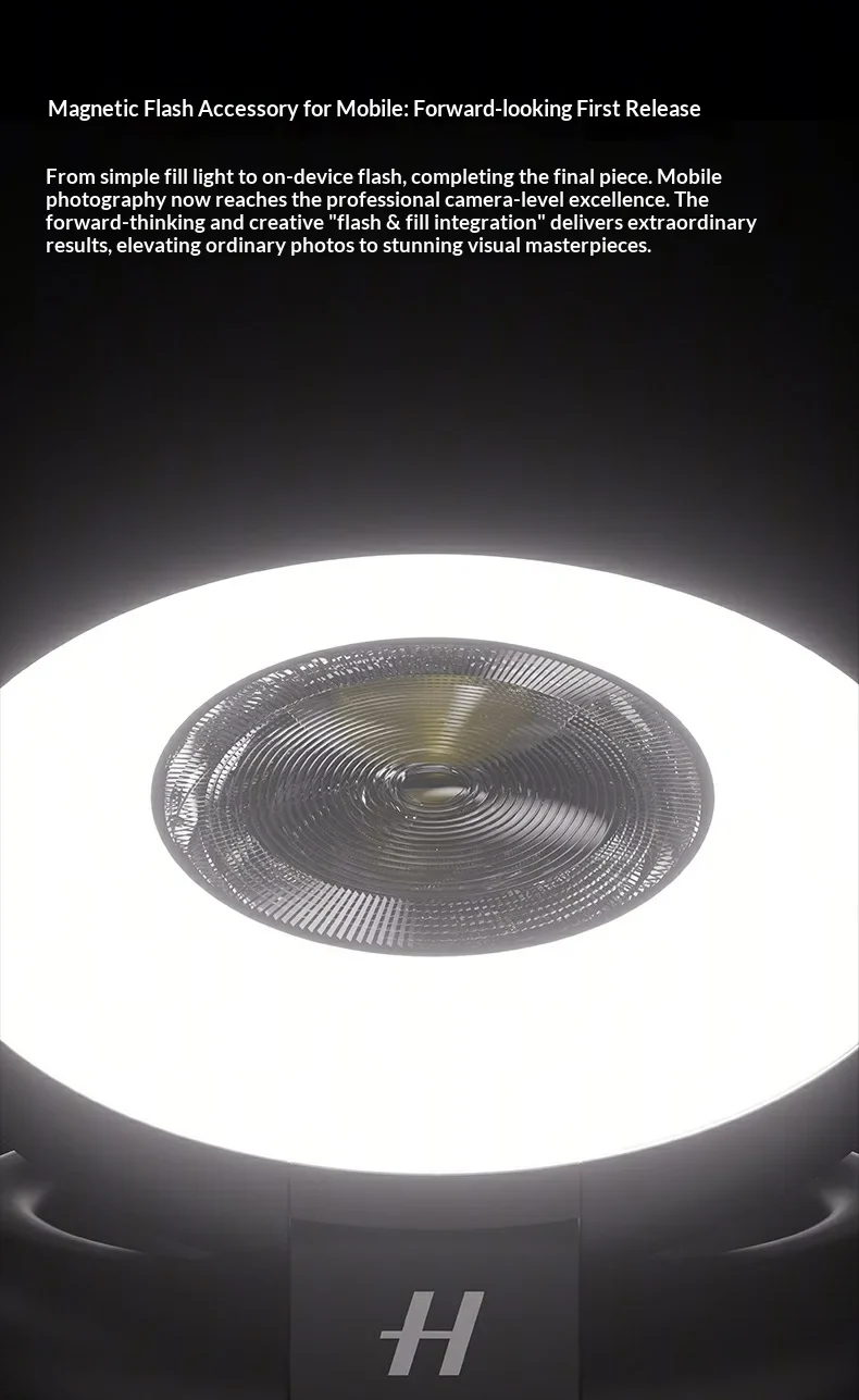 For Oppo Hasselblad Professional Magnetic Flash Light Super Brightening Unique One Click Exposure Continuous Flashing CCD Style