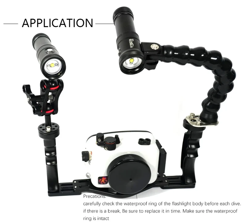 Nitescuba V20 Diving Led Video Light Glare 2000 Lumen Astigmatism Lamp Focus With Red Light Tg6 Gopro Underwater Photography