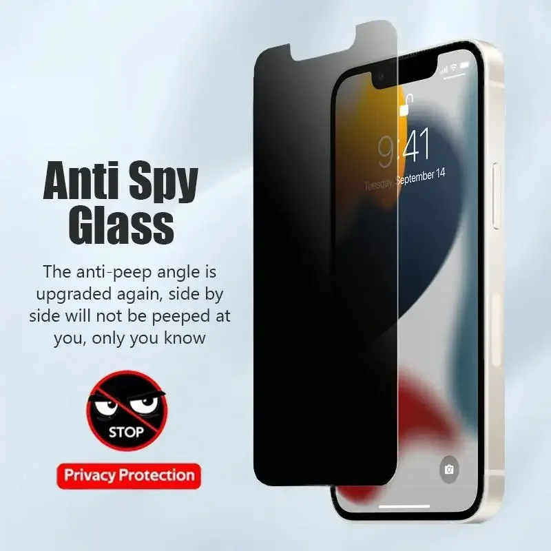 1-5pcs Anti Spy Screen Protector For iPhone17 16 15 14 13 12 11 Xs Pro Max17Air XR Plus mini Tempered Glass Privacy Peep