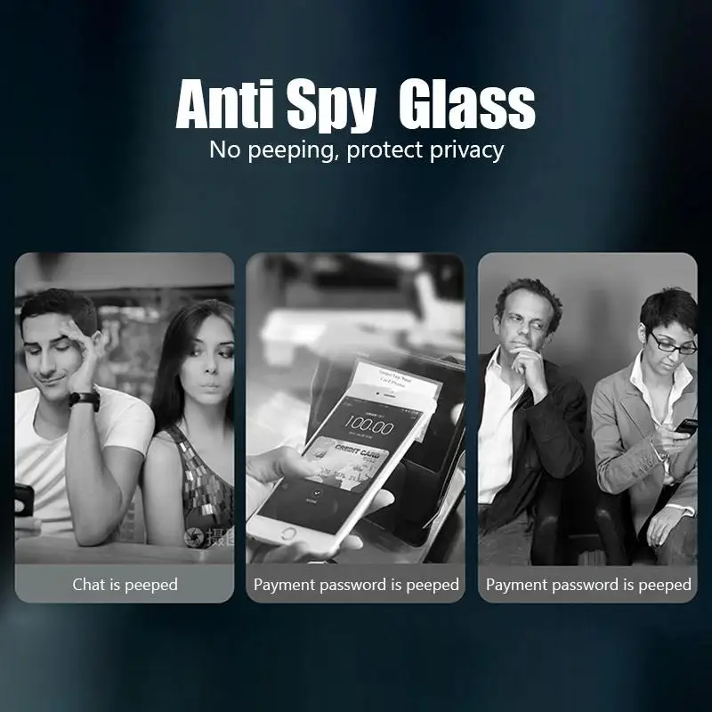 1-5pcs Anti Spy Screen Protector For iPhone17 16 15 14 13 12 11 Xs Pro Max17Air XR Plus mini Tempered Glass Privacy Peep