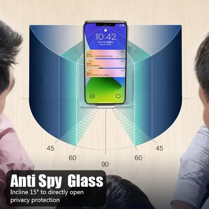 1-5pcs Anti Spy Screen Protector For iPhone17 16 15 14 13 12 11 Xs Pro Max17Air XR Plus mini Tempered Glass Privacy Peep