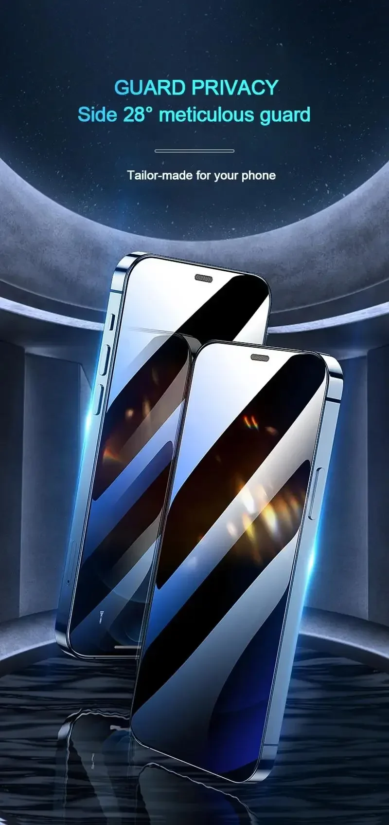1-5pcs Anti Spy Screen Protector For iPhone17 16 15 14 13 12 11 Xs Pro Max17Air XR Plus mini Tempered Glass Privacy Peep
