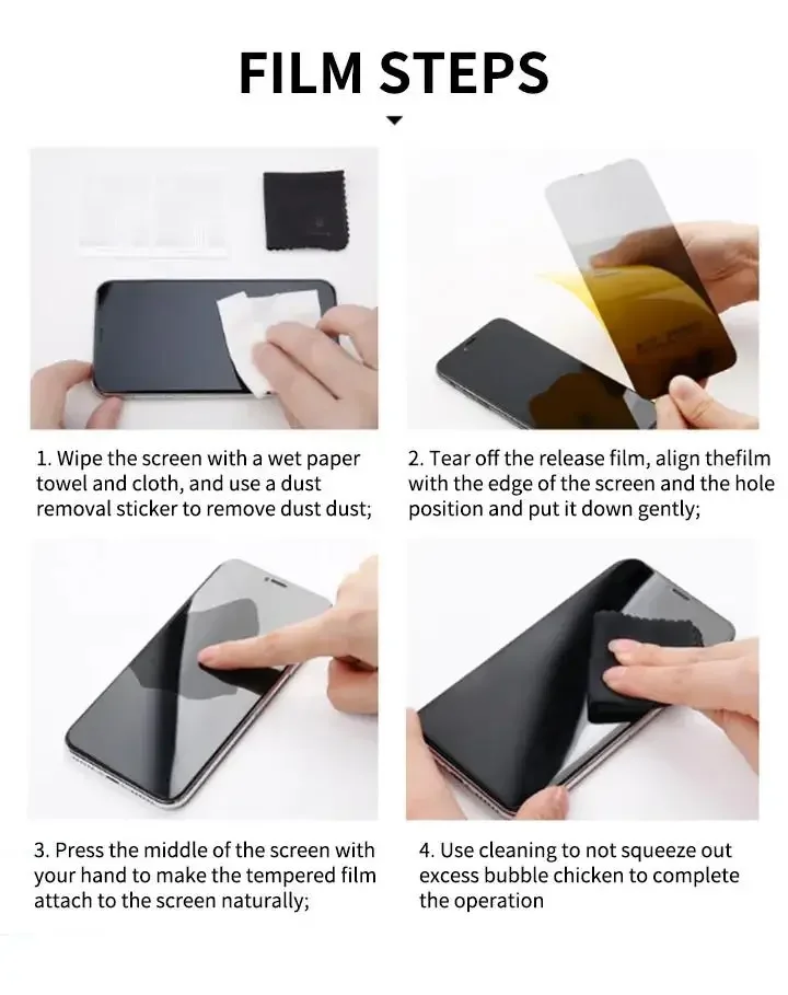 1-5pcs Anti Spy Screen Protector For iPhone17 16 15 14 13 12 11 Xs Pro Max17Air XR Plus mini Tempered Glass Privacy Peep