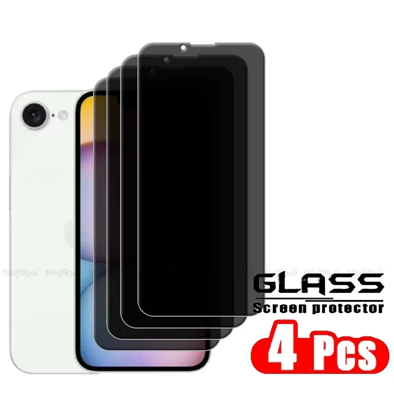 4Pcs For iPhone 16e Glass iPhone 16e Tempered Glass Privacy Anti-Spy HD 9H Cover Phone Screen Protector For iPhone 16e iPhone16e
