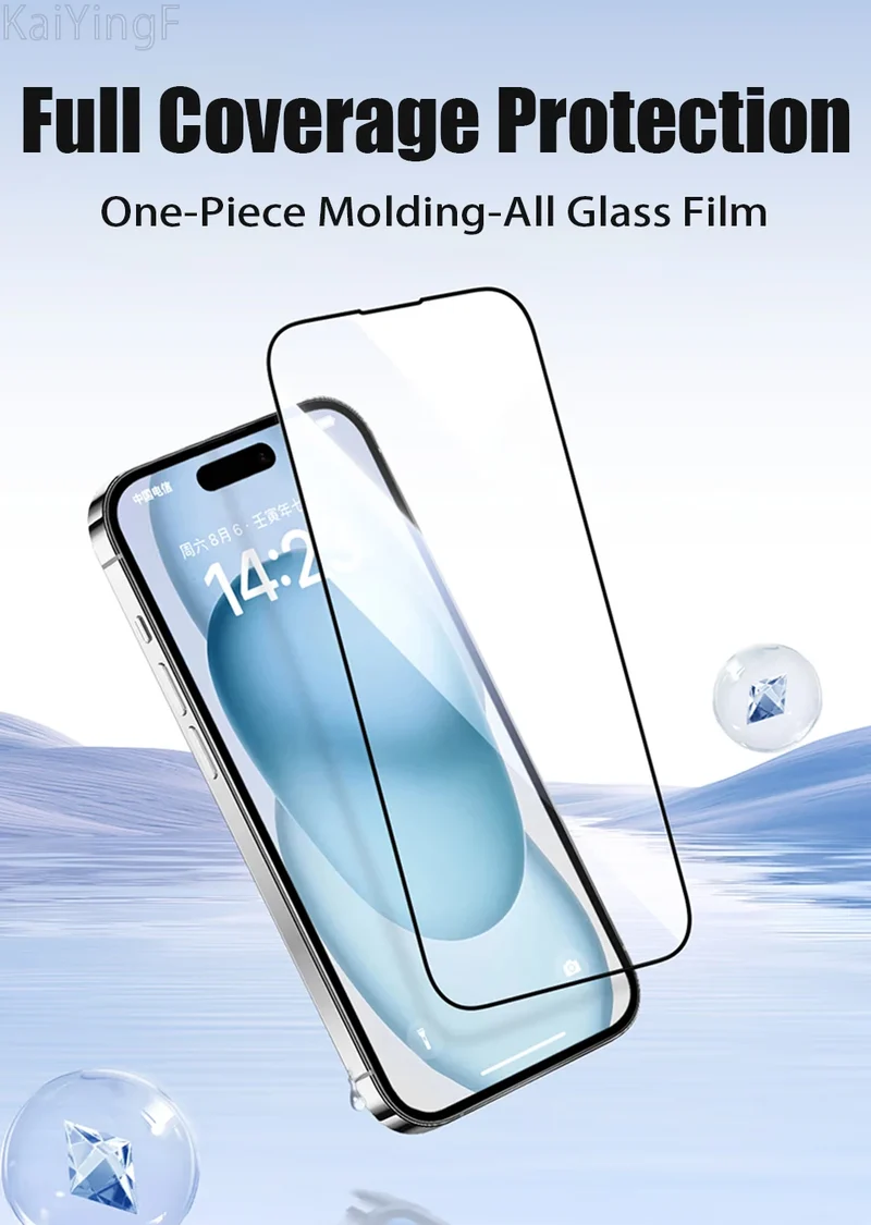 4Pcs Full Cover Tempered Glass For iPhone 16 11 12 13 14 15 Pro Max Anti-Burst Screen Protector For iPhone 7 8 XR XS Max Glass